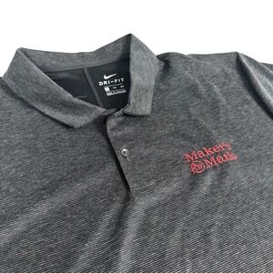 Nike Dri-Fit Maker's Mark Embroidered Logo Polo Shirt Men's 2XL  Black Stripe